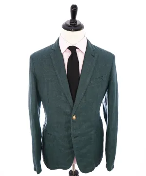ARMANI COLLEZIONI - Sage Green W Cream Buttons Semi-Lined Linen Blazer -  42R