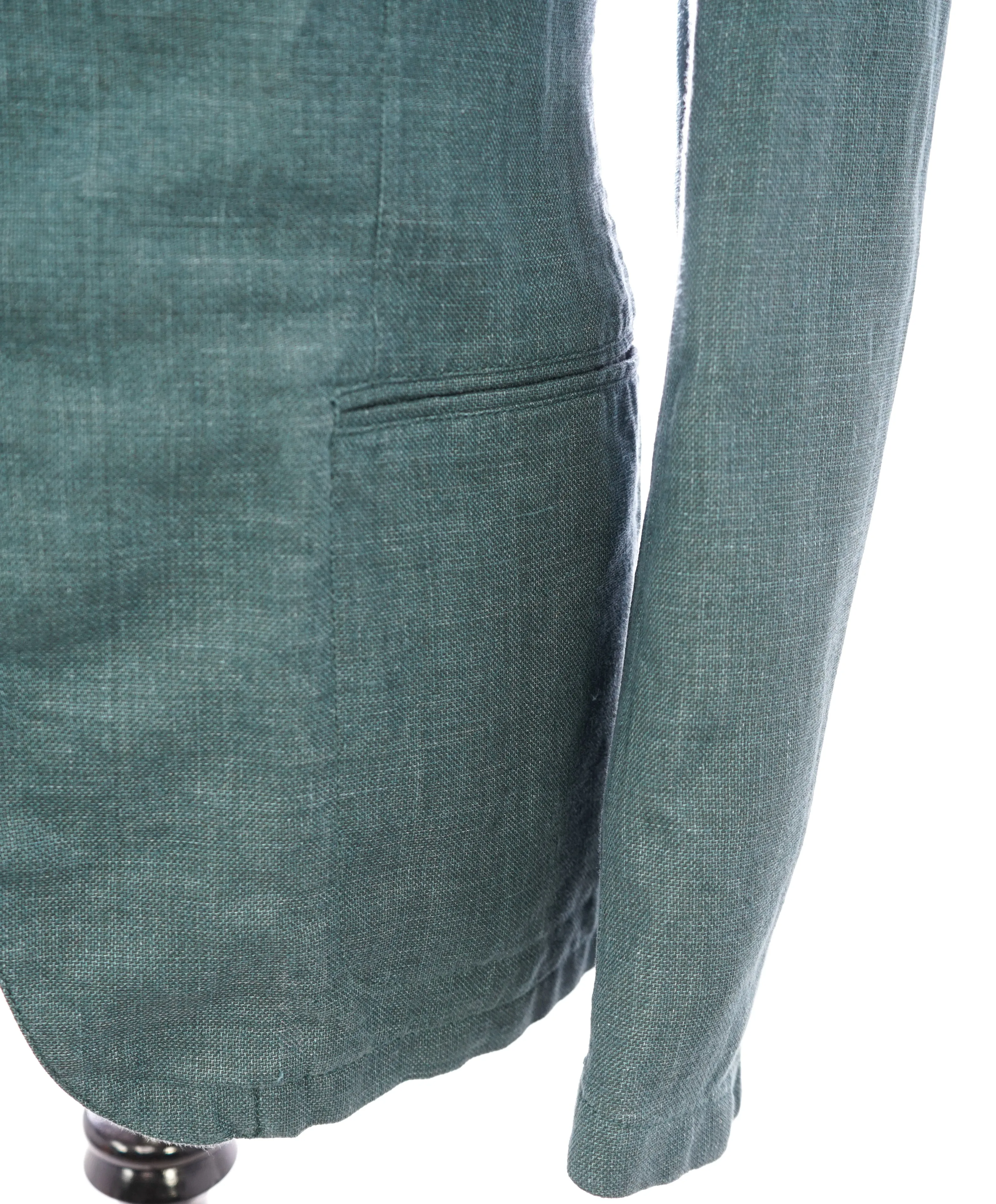 ARMANI COLLEZIONI - Sage Green W Cream Buttons Semi-Lined Linen Blazer -  42R