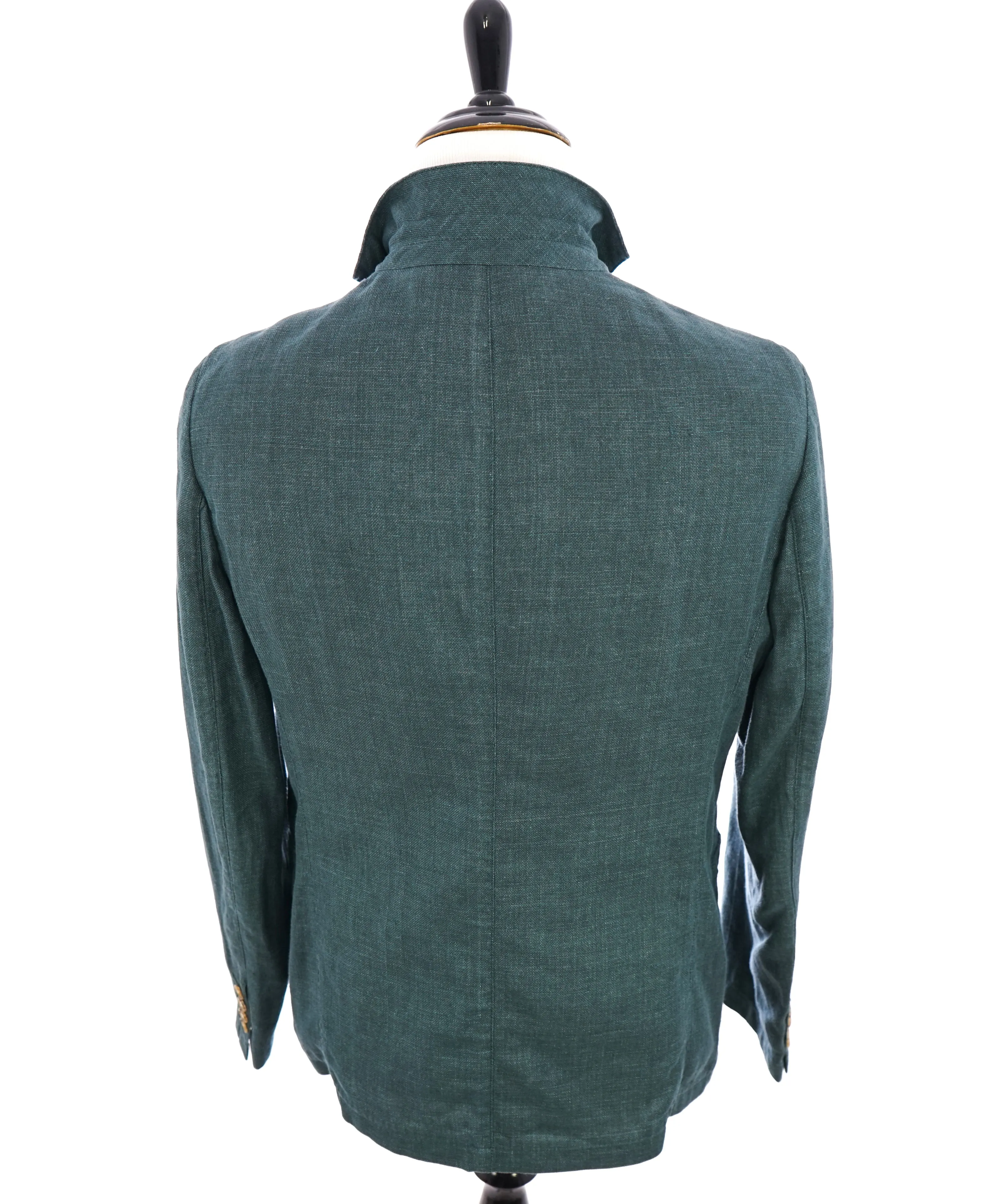 ARMANI COLLEZIONI - Sage Green W Cream Buttons Semi-Lined Linen Blazer -  42R