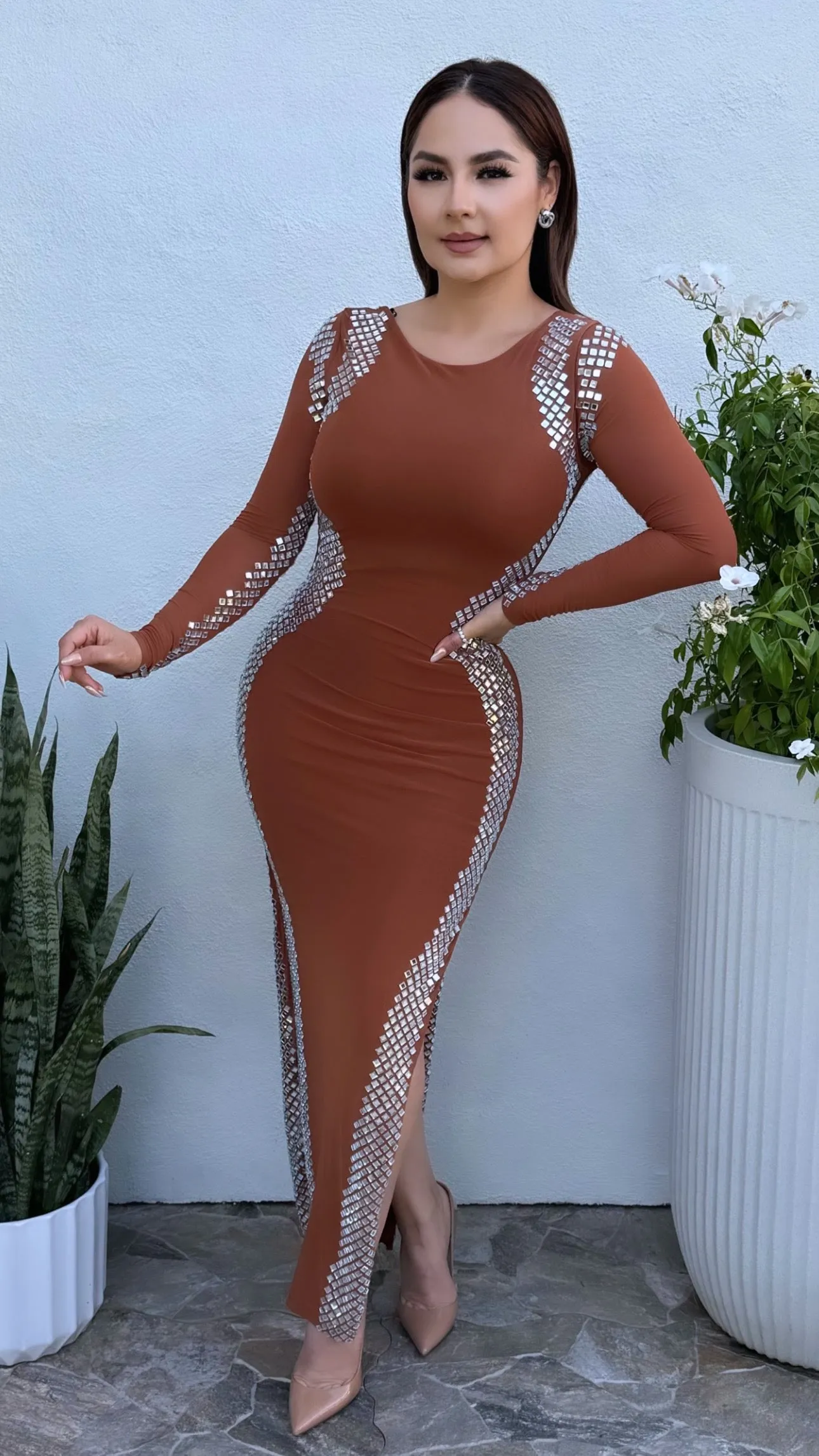 AVA CARAMEL DRESS