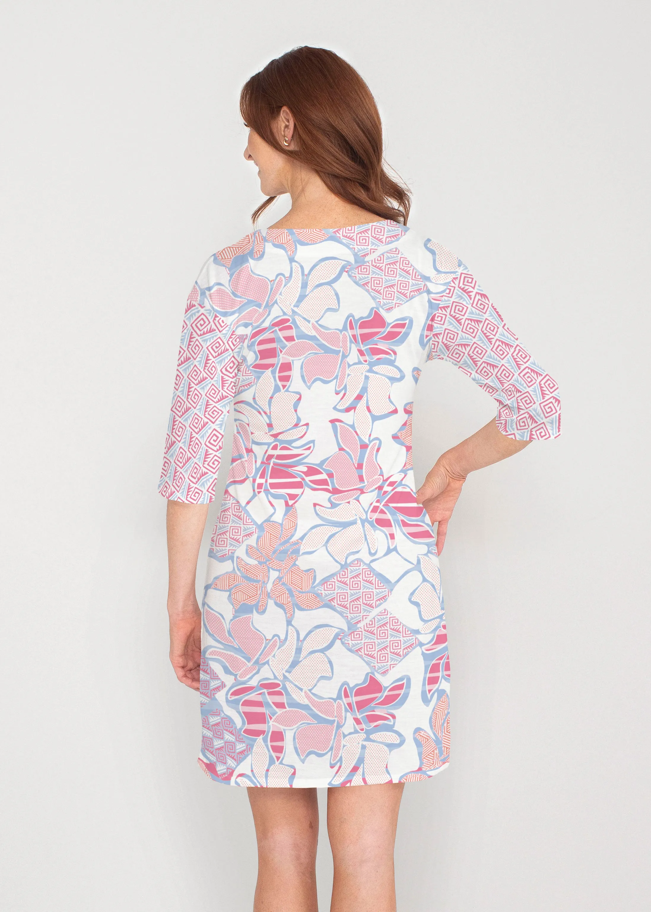 Aztek Sail Peri (8116) ~ Lucy 3/4 Sleeve V-Neck Dress