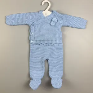 Baby Knitted Outfit- Spanish Style 2 Piece - Blue