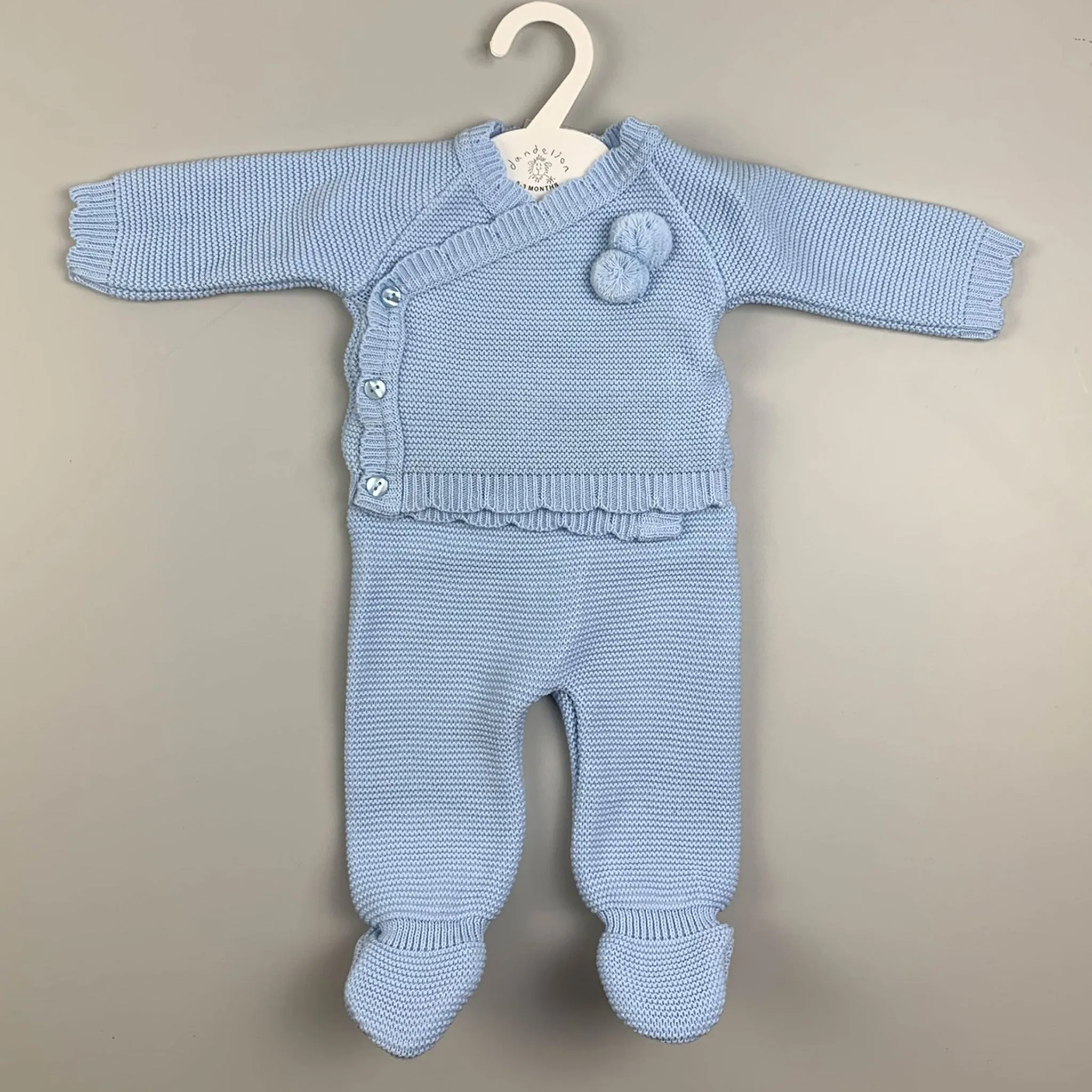 Baby Knitted Outfit- Spanish Style 2 Piece - Blue