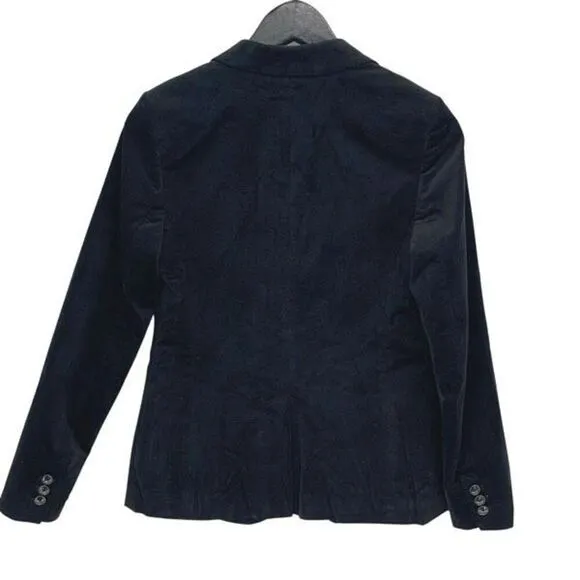 Banana Republic Womens One-Button Lapel Blazer Velvet Jacket Black Size 0