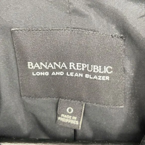 Banana Republic Womens One-Button Lapel Blazer Velvet Jacket Black Size 0