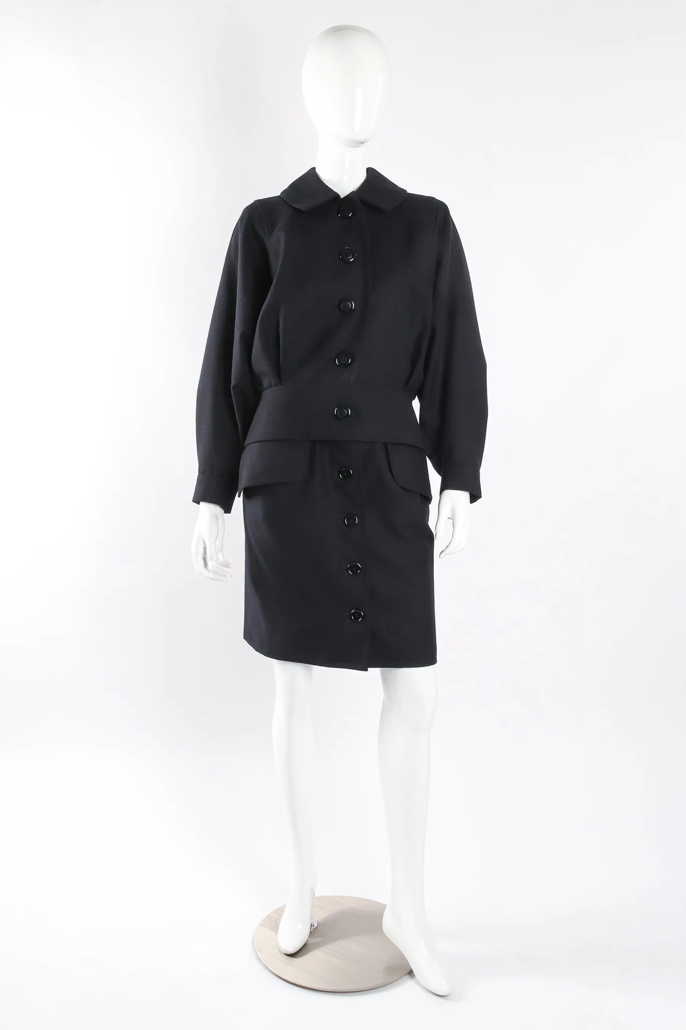 Batwing Uniform Peplum Jacket & Skirt Set