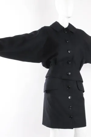 Batwing Uniform Peplum Jacket & Skirt Set