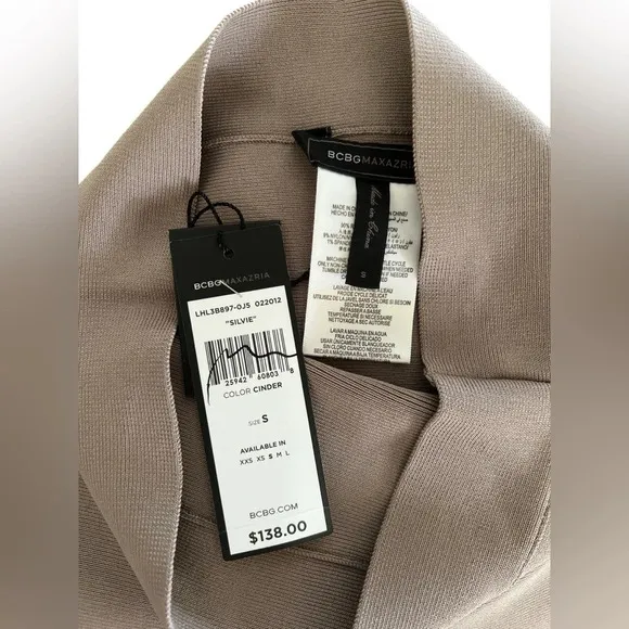 BCBG MAX AZRIA bodycon high waisted brown mini skirt