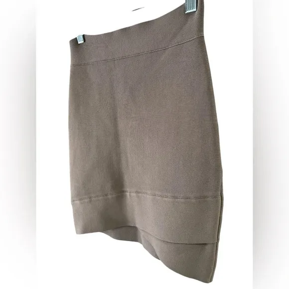 BCBG MAX AZRIA bodycon high waisted brown mini skirt