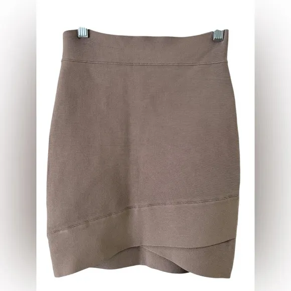 BCBG MAX AZRIA bodycon high waisted brown mini skirt