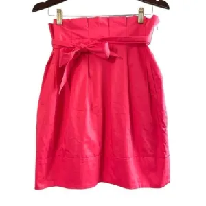 BCBGMAXAZRIA Stella High Waisted Paper Bag Skirt in Geranium, Size 6
