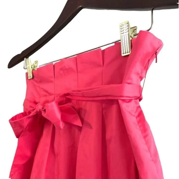 BCBGMAXAZRIA Stella High Waisted Paper Bag Skirt in Geranium, Size 6
