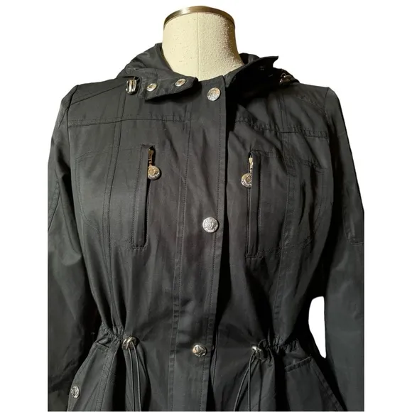 Betsey Johnson Classic Black Raincoat