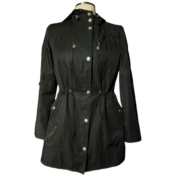Betsey Johnson Classic Black Raincoat