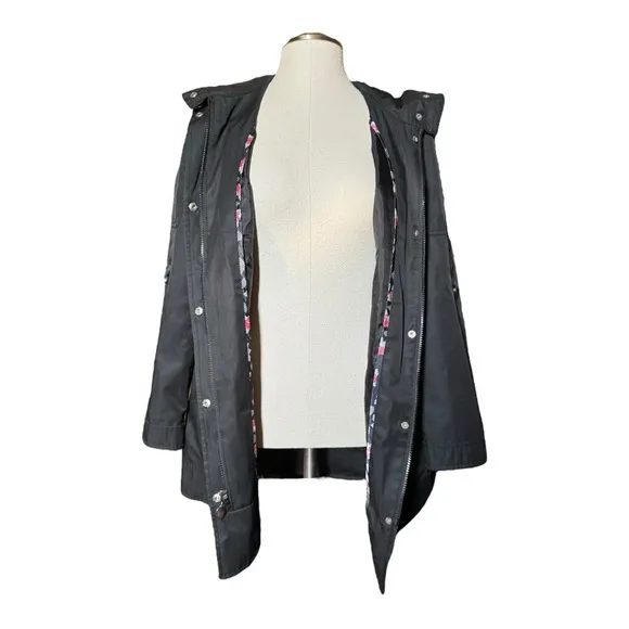 Betsey Johnson Classic Black Raincoat