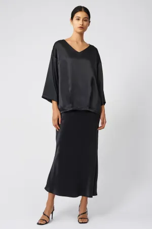 Bias Silk Skirt - Black