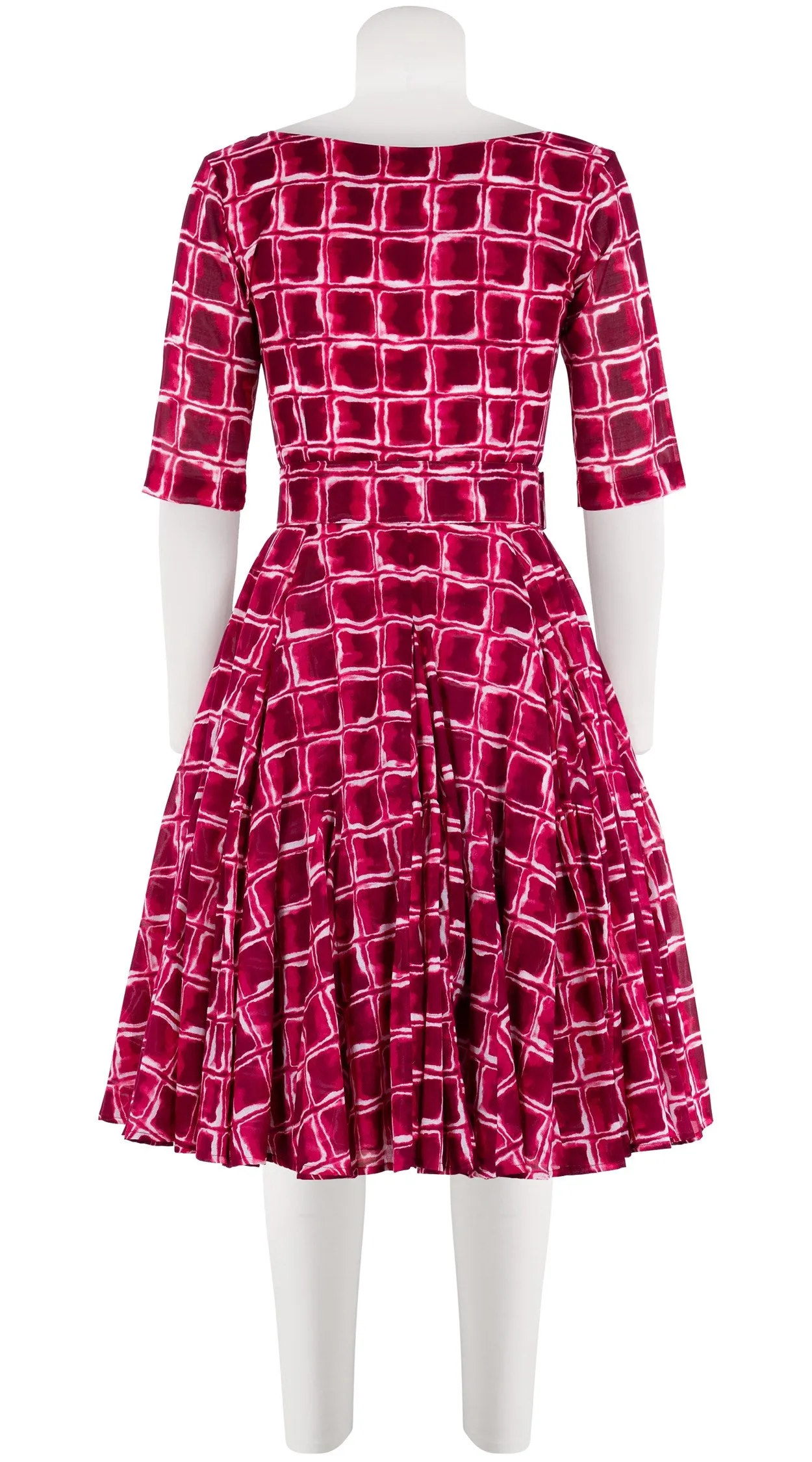 Birdy Dress #2 Boat Neck 1/2 Sleeve Cotton Musola (Shibori Square)