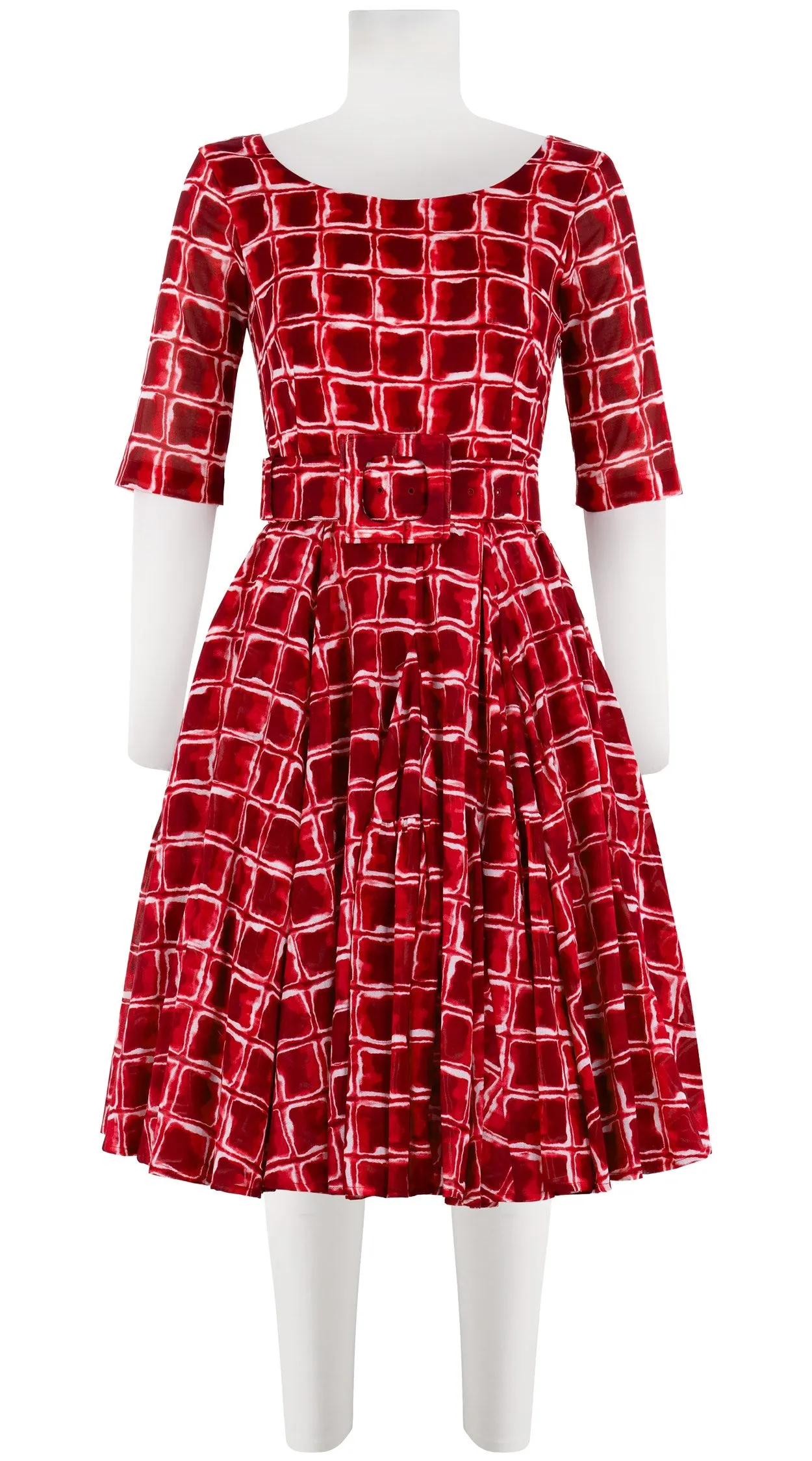 Birdy Dress #2 Boat Neck 1/2 Sleeve Cotton Musola (Shibori Square)