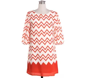 Black Chevron Blouse Dress