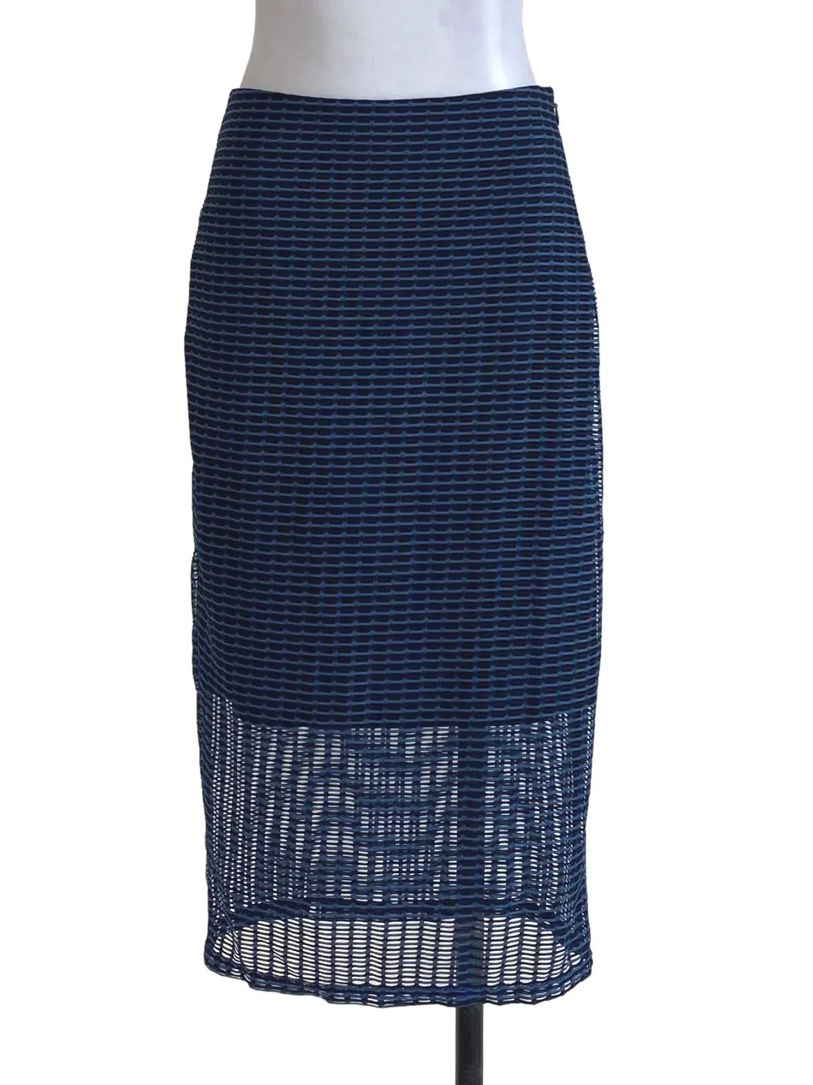 Black Navy Lace Straight Skirt LB