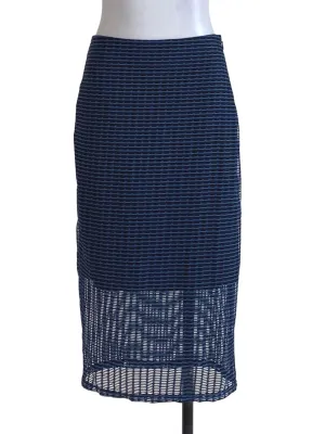 Black Navy Lace Straight Skirt LB