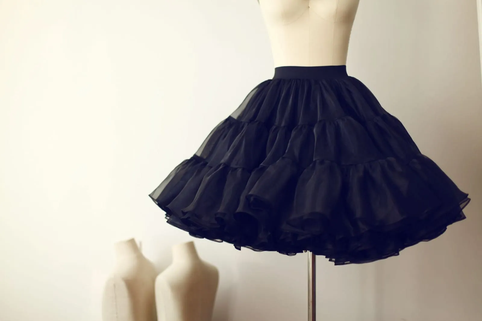 Black Organza Petticoat Underskirt Crinoline TUTU Skirt