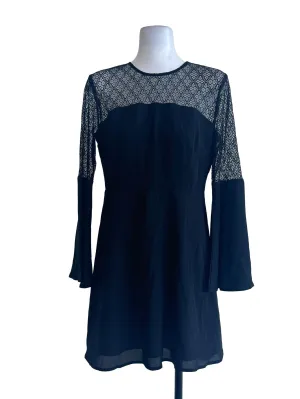 Black Round Neck Laced Dress
