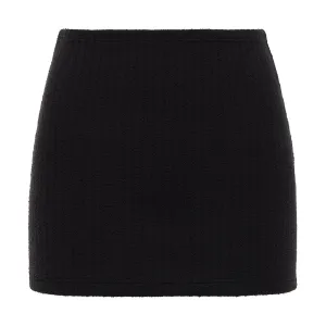 Black Terry Rib Micro Skirt