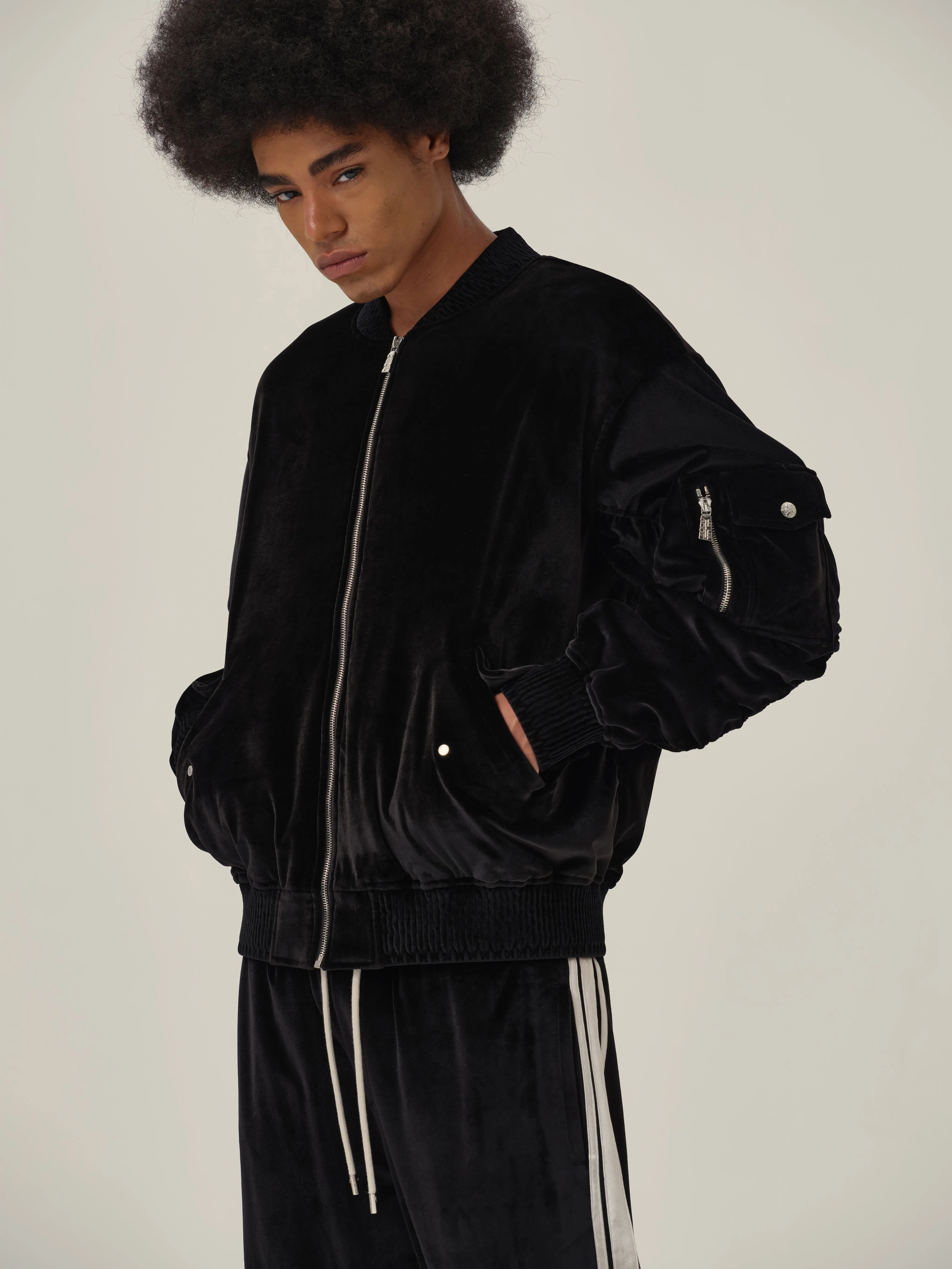 Black Velvet Flight Jacket