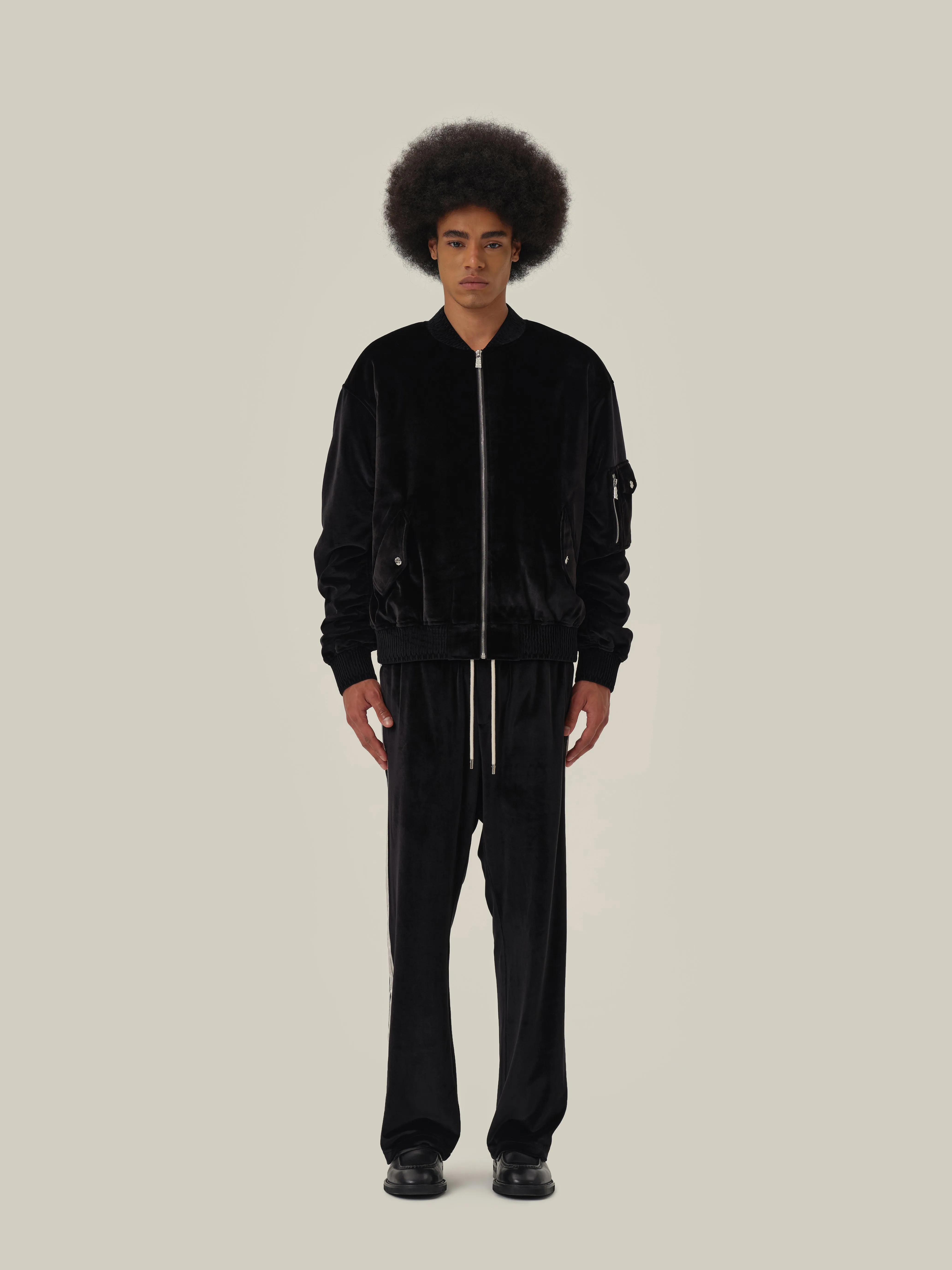 Black Velvet Flight Jacket