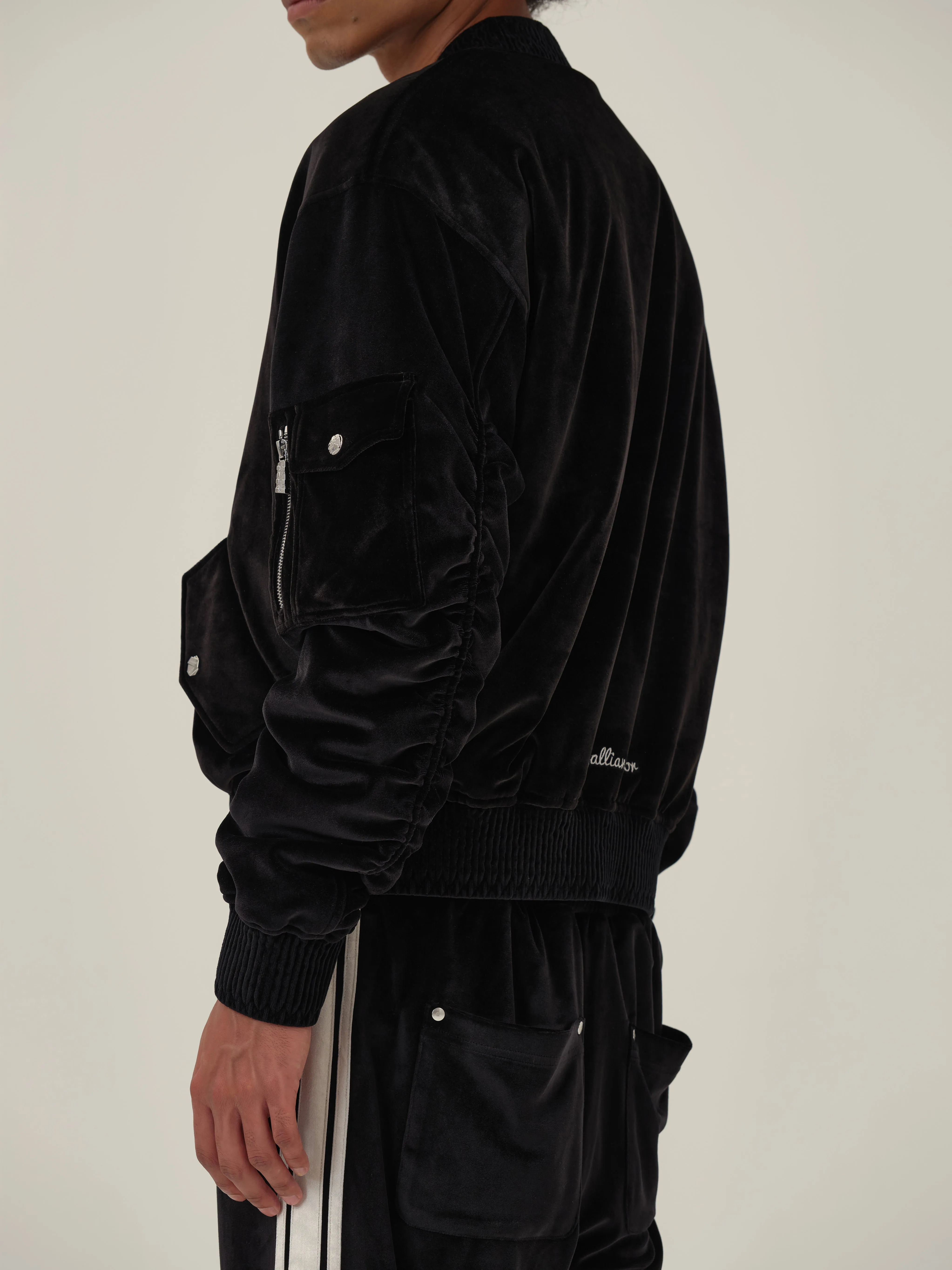 Black Velvet Flight Jacket
