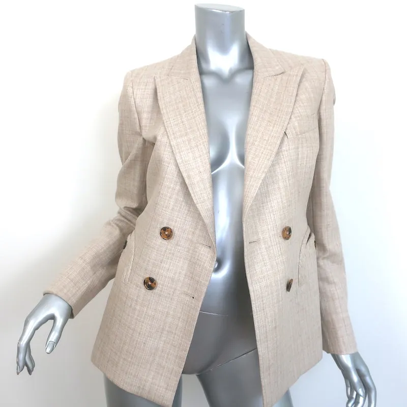 Blaze Milano Charmer Blazer Beige Silk Size 0 Double Breasted Jacket NEW