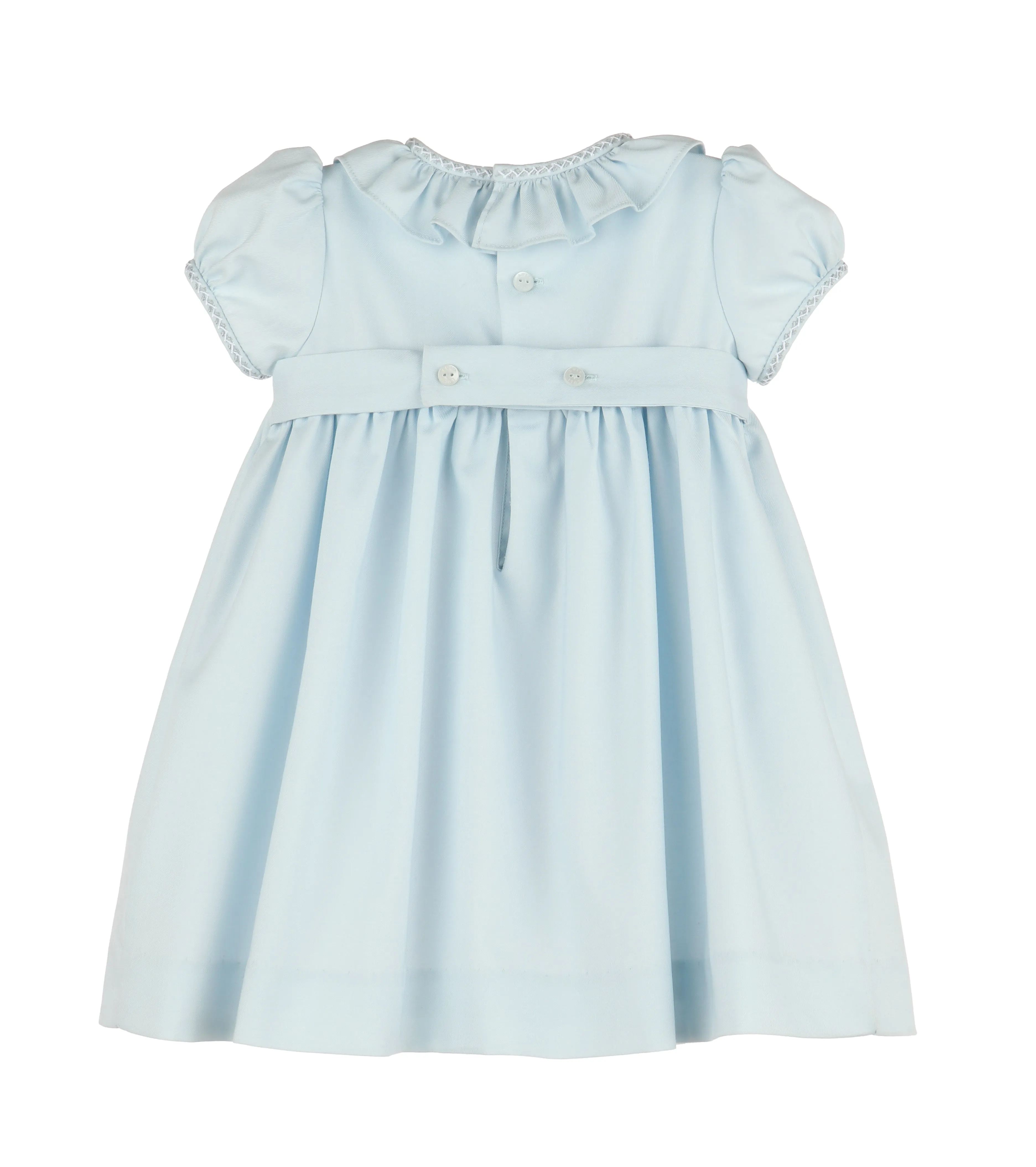 Blue Silverstone Ruffle Smock Dress