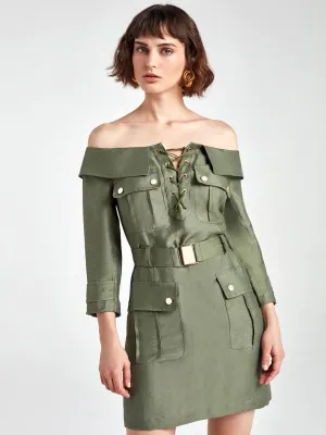 Boat Neck Mini Dress