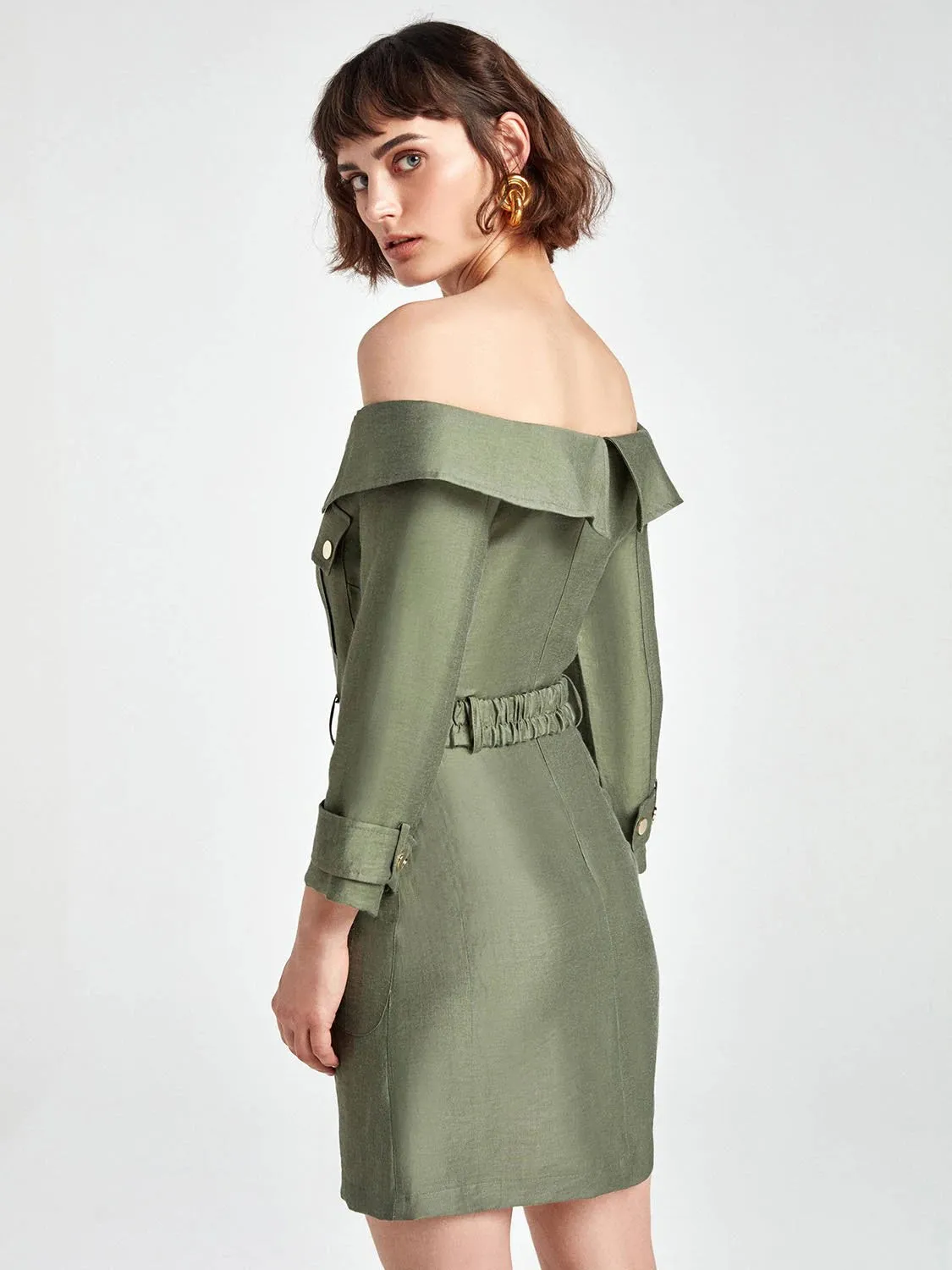 Boat Neck Mini Dress