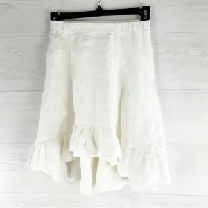 Bonpoint Jupe Gonna Rock Ruffle High Low Metallic Floral Linen Skirt