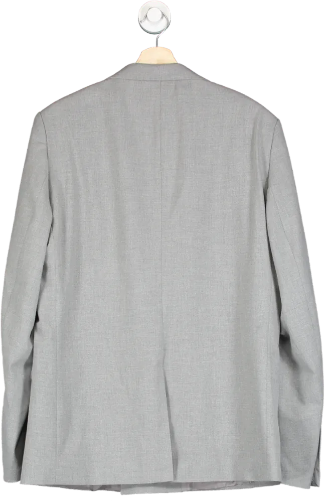 boohooMan Grey Double Breasted Jacket 42r UK L