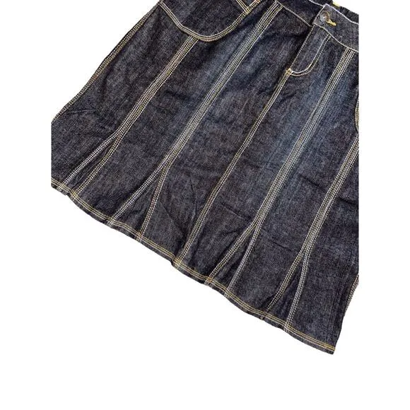 Boom Boom Jeans Tailored Denim Skirt Womens XL Dark Wash Vintage Y2K