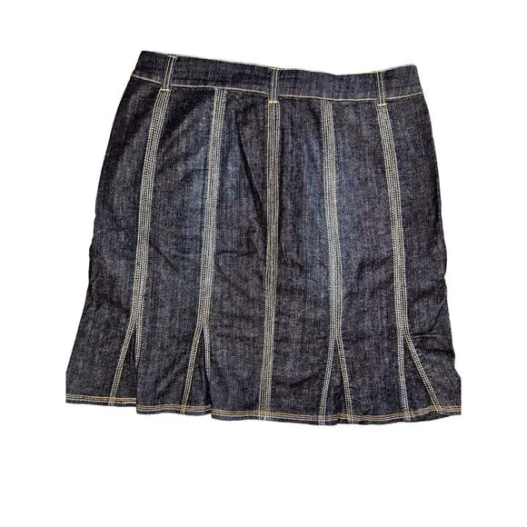 Boom Boom Jeans Tailored Denim Skirt Womens XL Dark Wash Vintage Y2K