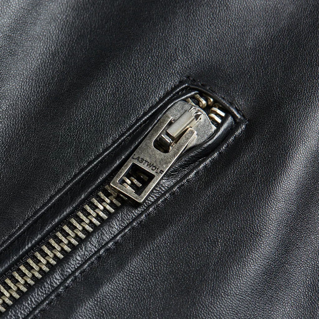 BORAH BIKER LEATHER JACKET - BLACK