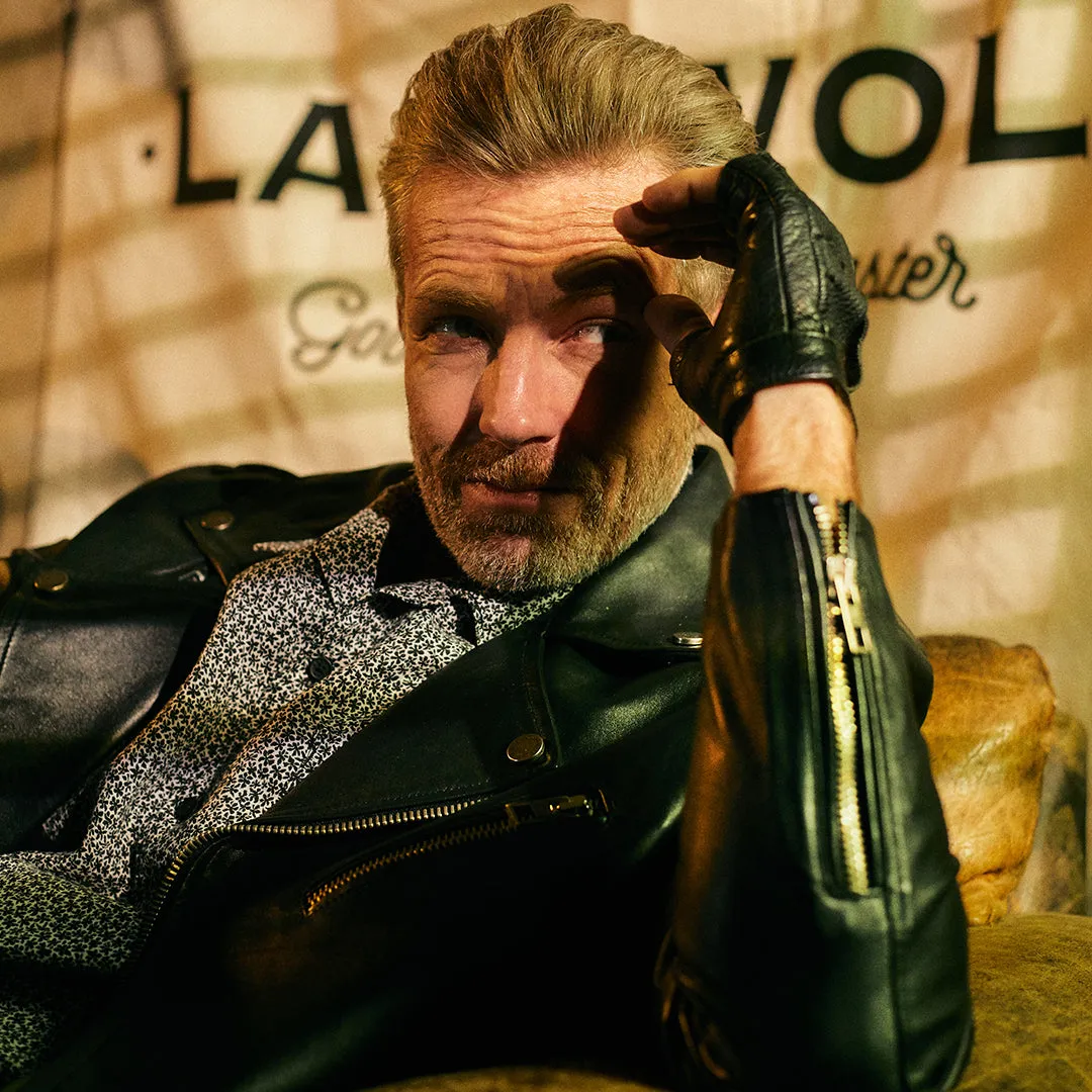 BORAH BIKER LEATHER JACKET - BLACK