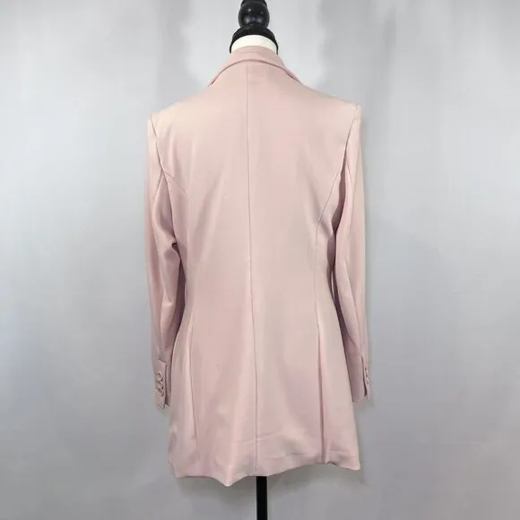 Boston Proper Beyond Travel Classic Boyfriend Blazer jacket pink womens sz 12