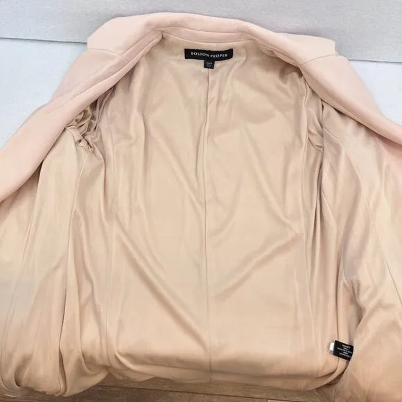Boston Proper Beyond Travel Classic Boyfriend Blazer jacket pink womens sz 12