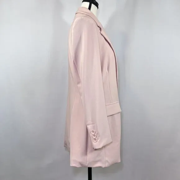 Boston Proper Beyond Travel Classic Boyfriend Blazer jacket pink womens sz 12