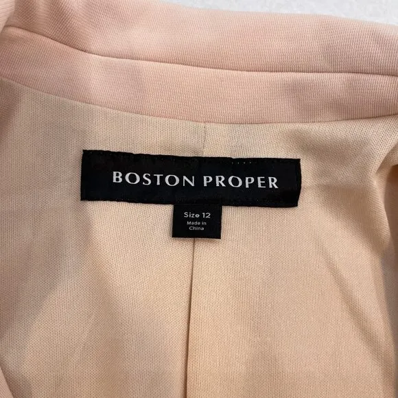 Boston Proper Beyond Travel Classic Boyfriend Blazer jacket pink womens sz 12
