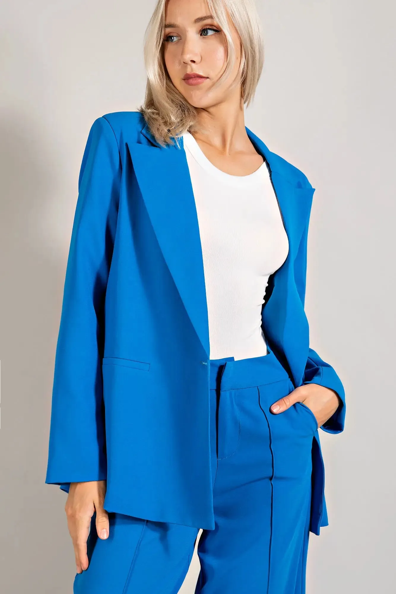 Boyfriend Jacket W Single Front Button