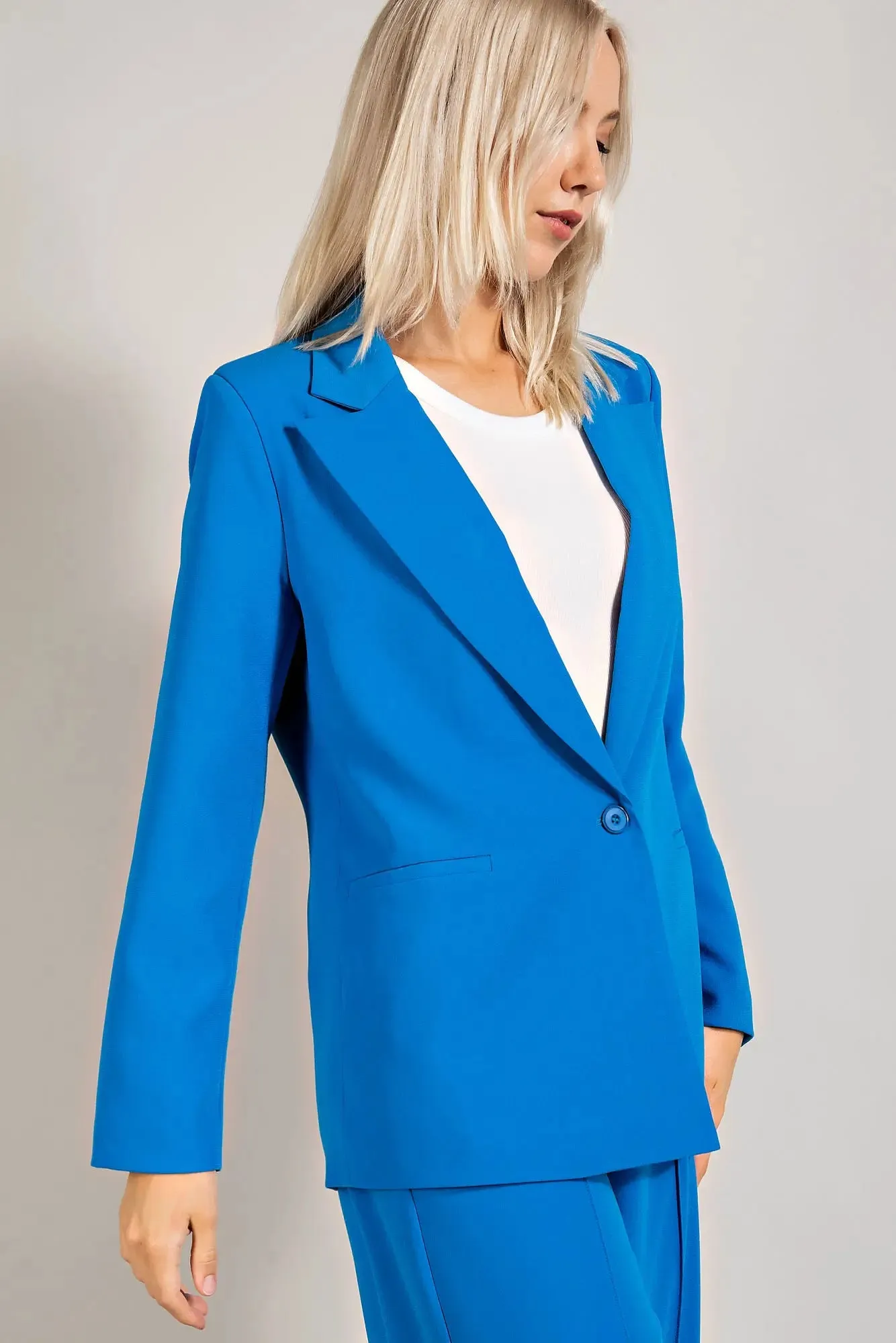 Boyfriend Jacket W Single Front Button