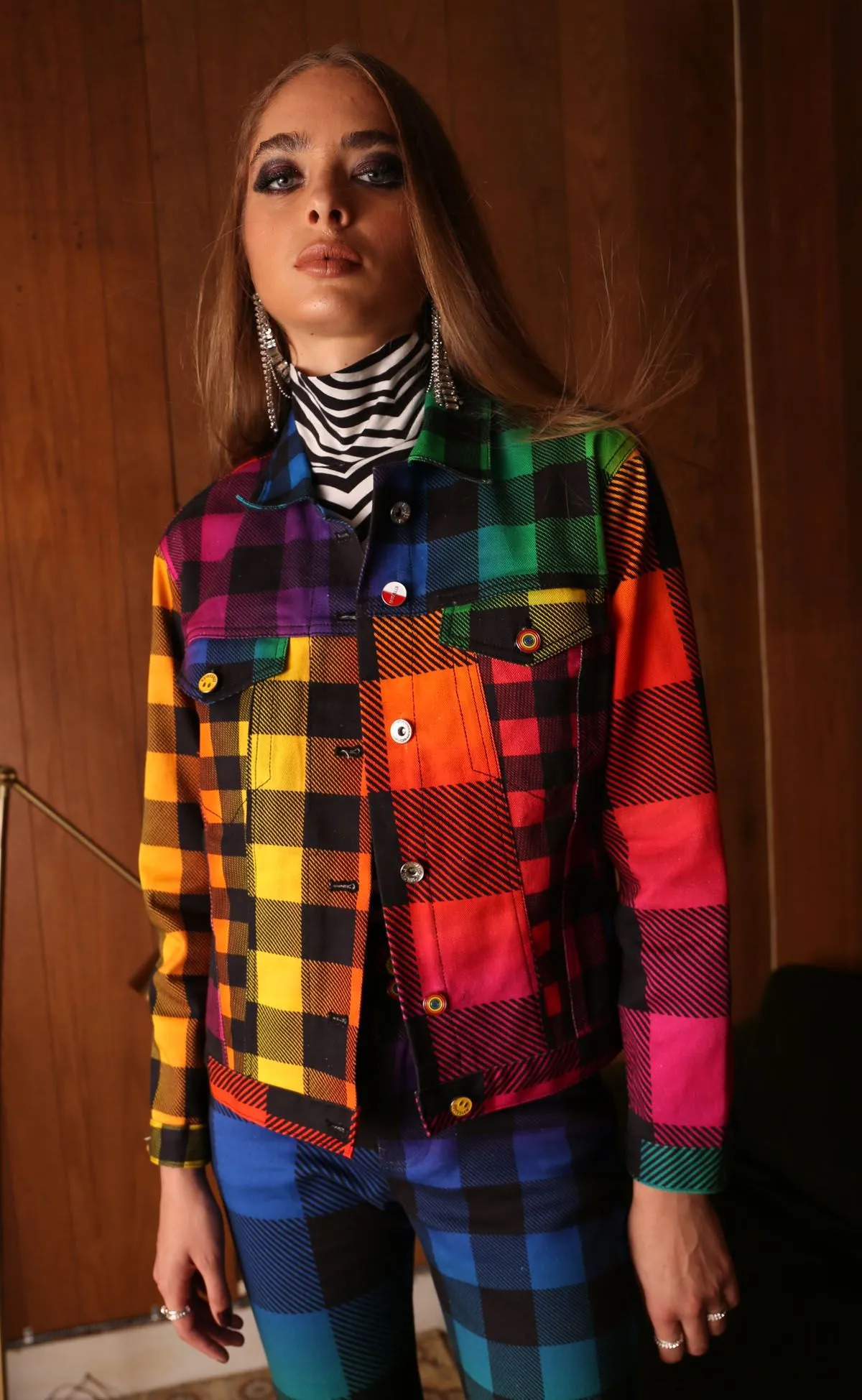 BruceGlen Rainbow Gingham Jacket