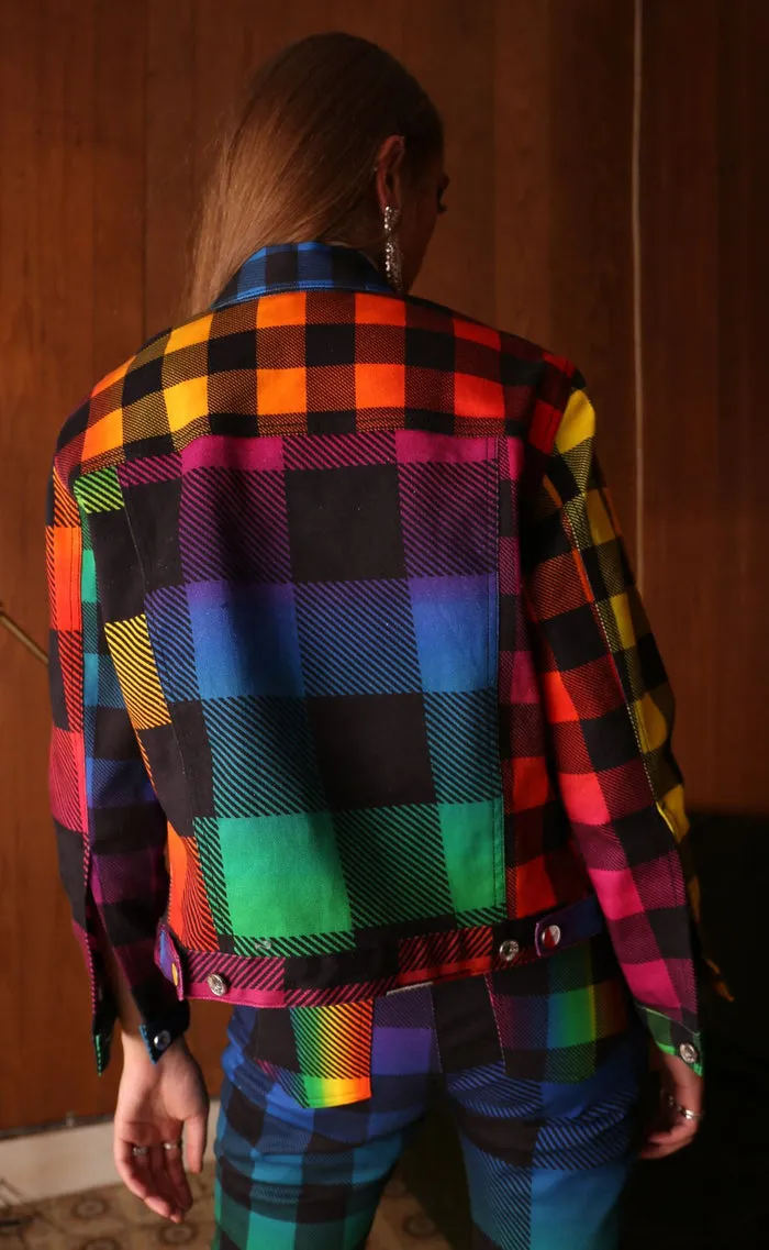 BruceGlen Rainbow Gingham Jacket