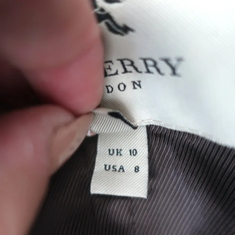 Burberry London Double Breasted Cape Jacket Dark Brown Mohair-Blend Size US 8